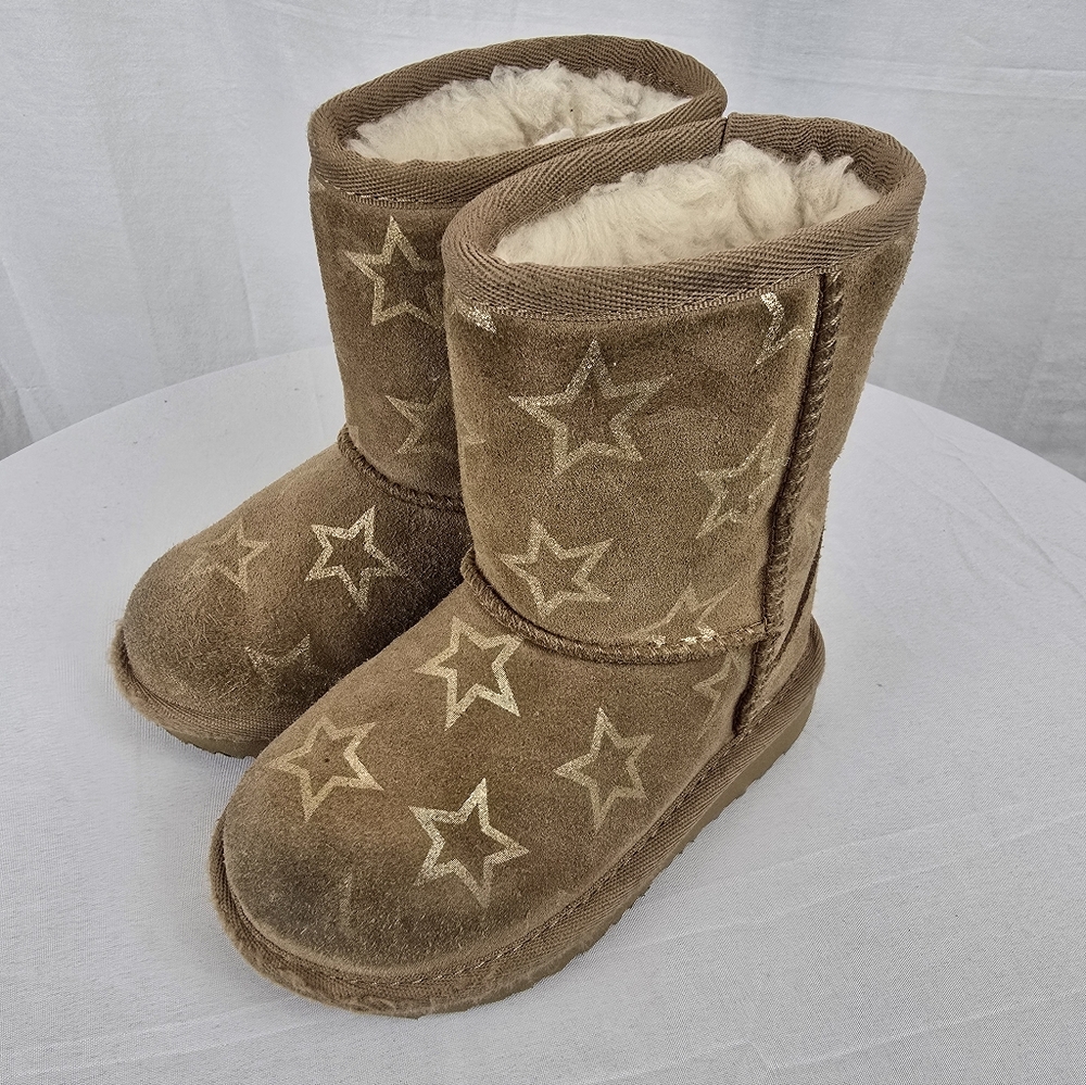 Ugg Brown Star Patterned Toddler Boots Sz 8T
